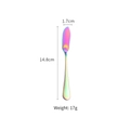 Rainbow stainless steel butter knife for spreading jam with 14.8cm length and 17g weight - AB Color