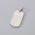 Silver stainless steel dog tag pendant with brushed metal finish and cross design - Style B Steel Cross Pendant Only (Without Chain)