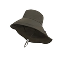 Chapeau de soleil large bord vert olive foncé avec mentonnière réglable pour extérieur - Vert Militaire