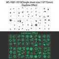 Luminous Halloween spider tattoo stickers, set of 10 sheets with green glow effect - Spider Web Series Set (WS-Y001-Y010)