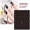 Nail art sticker WW8003 featuring black and white four-pointed star designs - WW8003# Four-pointed Star