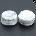 Plug per orecchie in turchese bianco con venature di marmo naturale in misura 20 mm - Howlite