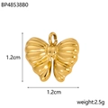Detailed size and weight view of a golden butterfly pendant with dimensions 1.2cm x 1.2cm - BP48538B0-Gold Butterfly