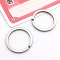 Set of two silver flat metal split key rings for DIY jewelry and keychain making - 30MM / Without Chain/Stainless Steel / Stainless Steel Silver