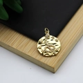 18K gold-plated circular pendant featuring a micro-pave zircon snake and star details - Micro-set Snake Pentagram Style