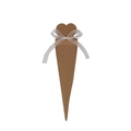 Carrot-shaped brown kraft paper wedding gift boxes with heart-cut top and white ribbon - Kraft Paper Color