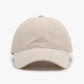 Retro washed beige baseball cap featuring distressed frayed details and a soft top - Deep Beige