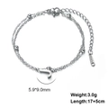 Double-layer stainless steel bead chain bracelet featuring a letter J pendant charm - Letter-J / Silver