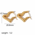 Orecchini a cuore in acciaio inossidabile placcato oro 18k con trame a rilievo - Orecchini a Cuore con Texture in Rilievo a Volute Dorata (TE6046)