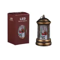 LED-Weihnachtslaterne aus Bronze mit Weihnachtsmann und roter Verpackung 13cm hoch - Bronze Weihnachtsmann