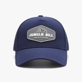 Dark blue polyester baseball cap with grey PVC patch and laser perforated side vents - Adjustable / Royal Blue (25A342)