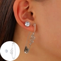 Boucles d'oreilles épingle à nourrice argentée avec serpent et clous en zircon - Ensemble de Boucles d'Oreilles Argent Épingle Serpent (0767)