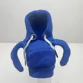 Blue mini hoodie car gear shift cover with white drawstrings and red decorative stitching - New Blue