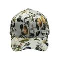 Detail of artistic watercolor pear print on a light gray structured baseball cap - Light Gray Watercolor Pear Pattern Style (Style 4)