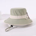 Cappello da sole per bambini a tesa larga verde con cordino antivento regolabile - 52cm (Taglia Unica) / verde chiaro