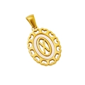 Pendentif cœur en acier inoxydable doré 18 carats avec insert blanc et lettre X dorée - Lettre X (Pendentif Seul)