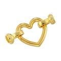 Polished gold heart shape necklace clasp connector for DIY jewelry making and crafts - VK233 Gold - Heart