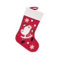 Klassischer roter Weihnachtsstrumpf aus Filz mit Weihnachtsmann-Pailletten und weißem Kunstpelz - 2365a# Seniorenbox Größe 500