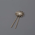 Vintage Bronze Haarnadel in U-Form mit funkelndem Stern-Design und feinen Strasssteinen - Bronze