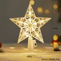 Estrella LED para árbol de Navidad con cuentas 18cm de altura y caja de batería - 15cm Hueco Luz Cálida