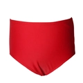 Girls' high-waisted red bikini bottom made of stretchy nylon with double stitching - Red Plain Bottom