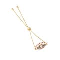 Adjustable gold evil eye bracelet with multicolored zircons and drawstring slider clasp - Multi-Color Baguette Zirconia Evil Eye Style (5#)