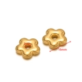 Goldener Sechseck-Blumenanhänger, 16mm Durchmesser mit 3mm Loch für DIY-Schmuck - 16mm Hydraulische Blume / Gold