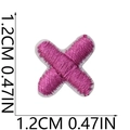 Mini pink letter X embroidered patch for clothing DIY decoration with 1.2cm size measurement - X (Rose Red Small)