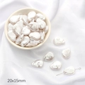 Weiße unregelmäßige 20x15mm ABS Barockperlen für die handgefertigte Schmuckherstellung - Stil 38 Flacher Flaschenkürbis 20x15mm Weiß 10 Stk./Packung