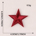 Red embroidered star patch measuring 1.7 inches for clothing and accessory decoration - Bright Red Five-Pointed Star (G1L-A-1-5 Iron-On)