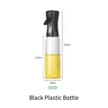 500ml black plastic spray bottle for kitchen oil with detailed product measurements - Black 500ml Plastic Style