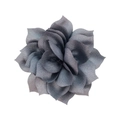 Detail of 8cm layered fabric lotus flower accessory with grey gradient petals - Gray