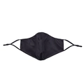 Solid black reusable sun protection face mask with adjustable ear loops and 3D fit - Black