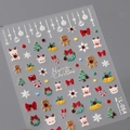 5D embossed Christmas nail art stickers with 3D reindeer and gingerbread man motifs - Christmas Series Style (TL064)