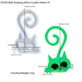 Stampo in silicone per portacandele a parete tre gatti con finitura verde prodotto - Stampo Gatto da Parete 01