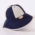 Cappello da pescatore per bambini con patch aimax e design blu e bianco avorio - Taglia Unica (52cm) / Blu Navy Patchwork