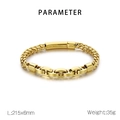Pulsera de cadena dorada de acero inoxidable para hombre con detalles técnicos - Dorado