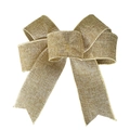 Natural jute burlap bow with fine stitching for Christmas tree and wreath decoration - Double Layer Natural Burlap Style