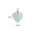 Ciondolo a cuore da 13mm in pietra naturale azzurra con gancio in acciaio dorato - Avventurina