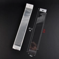 Transparent plastic packaging bags for pens and cutlery with detailed size measurements - 4*24.5+3 (White Pearl) / 100 Pcs/Pack