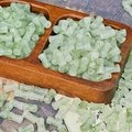 Bamboo shaped light green glass tube beads for jewelry making with marble texture - Qingmei/Green Cyan Lampwork