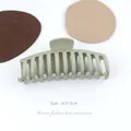 Matte light green oversized vintage hair claw clip for women, size 14.5x6cm - Grey Green