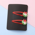 Sparkly red glitter Christmas wreath hair clips with Merry Christmas festive bow detail - Flower Garland