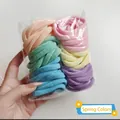 Set of seamless colorful macaron hair ties with high elasticity in clear polybag - 50 Pcs Bag / Spring Colors
