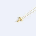 Golden T-letter necklace with pearl inlay on a delicate chain for women - Letter T