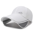 White quick-dry baseball cap with retractable sun protection side wings for sports - One Size(Adjustable) / White