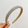 Handmade woven straw headband in stylish grey finish with minimalist thin band design - Straw Woven Headband / Light Gray