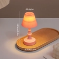 Pink lily of the valley night light measuring 13.5cm height and 6.5cm base diameter - S22 Twill Lamp / Pink