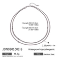 Double-layered silver stainless steel necklace with adjustable chain and size details - Silver (JDN0301002-S)