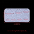 Translucent cat claw silicone mold for DIY resin earrings with seven varied sizes - Cat Claw Earring Mold ED#06